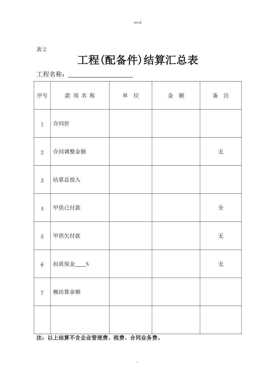 設(shè)備采購(gòu)安裝工程竣工結(jié)算書模板